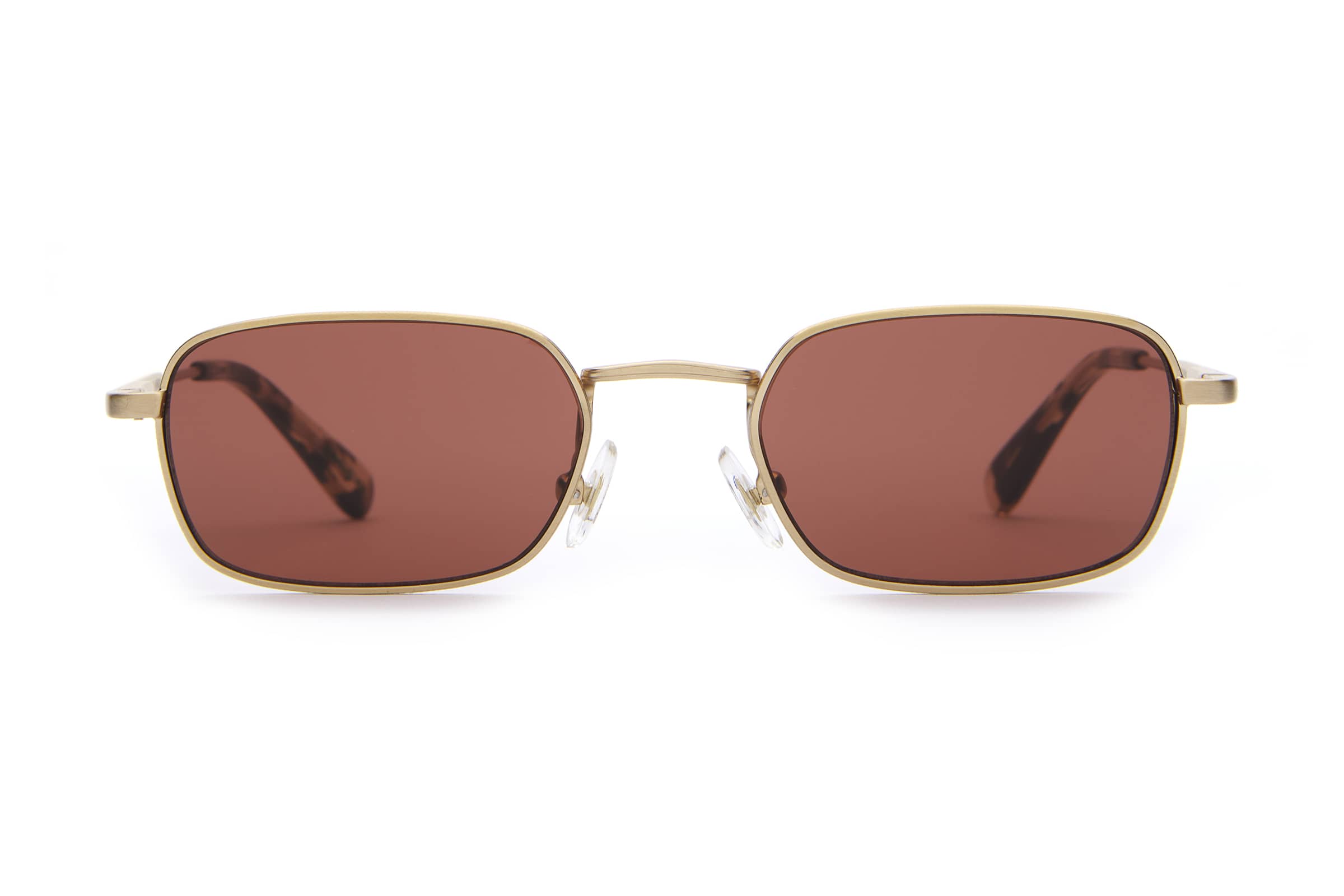 Crap Eyewear The Nu Bloom Rosewood Tint Square Wire Sunglasses Crap Eyewear