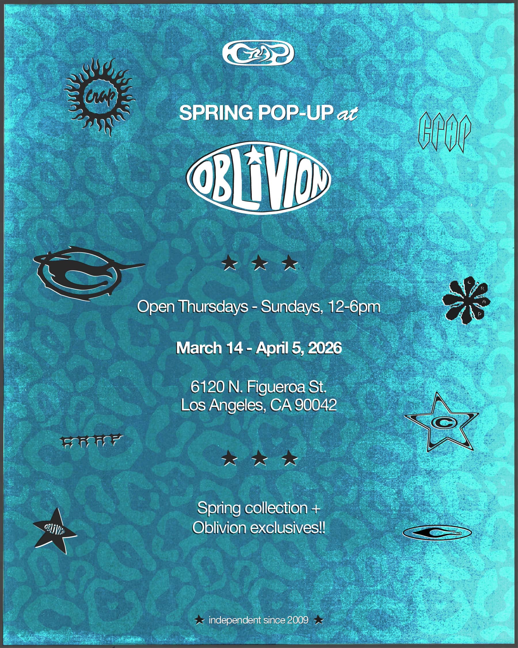 Pop-up at Oblivion – Crap Eyewear