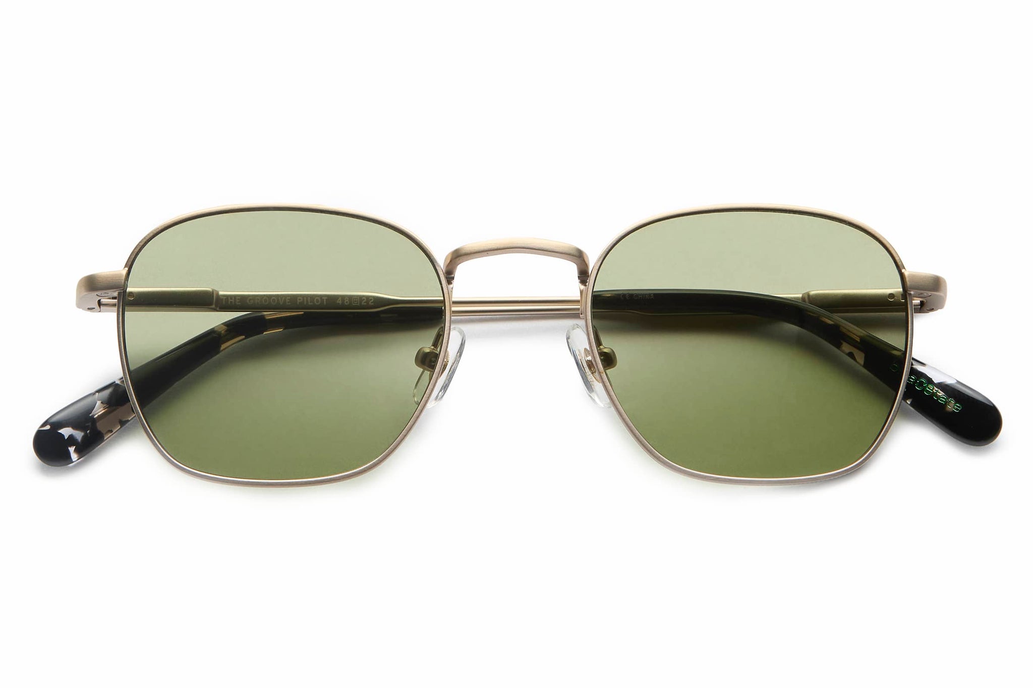 Crap Eyewear The Groove Pilot Gold Moss Green Square