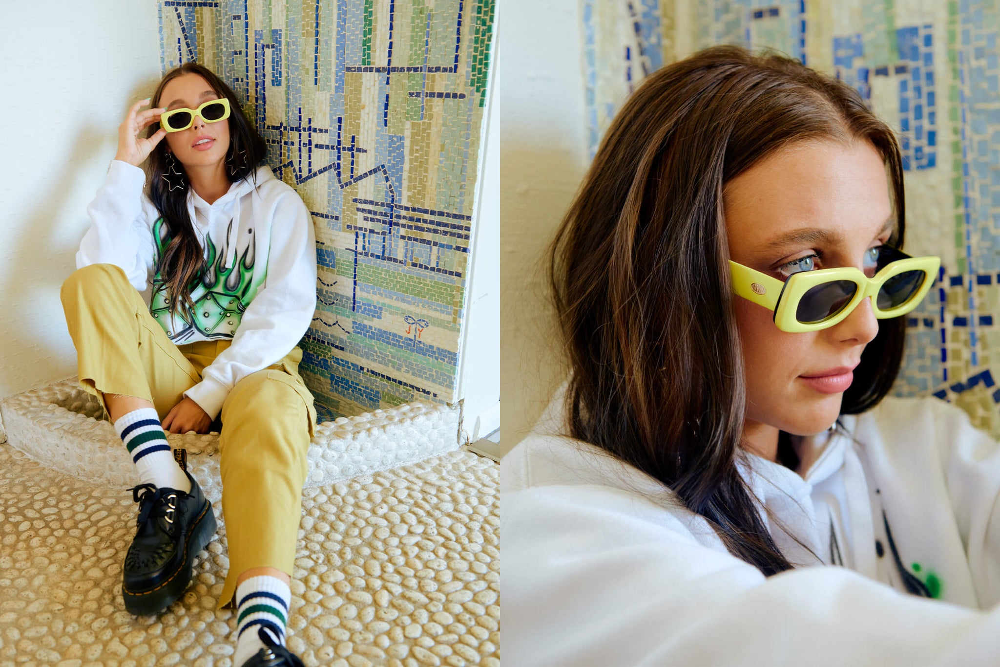 Emma Chamberlain x Crap® Eyewear  The Supa Phreek Neon Yellow Sunglasses –  Crap Eyewear