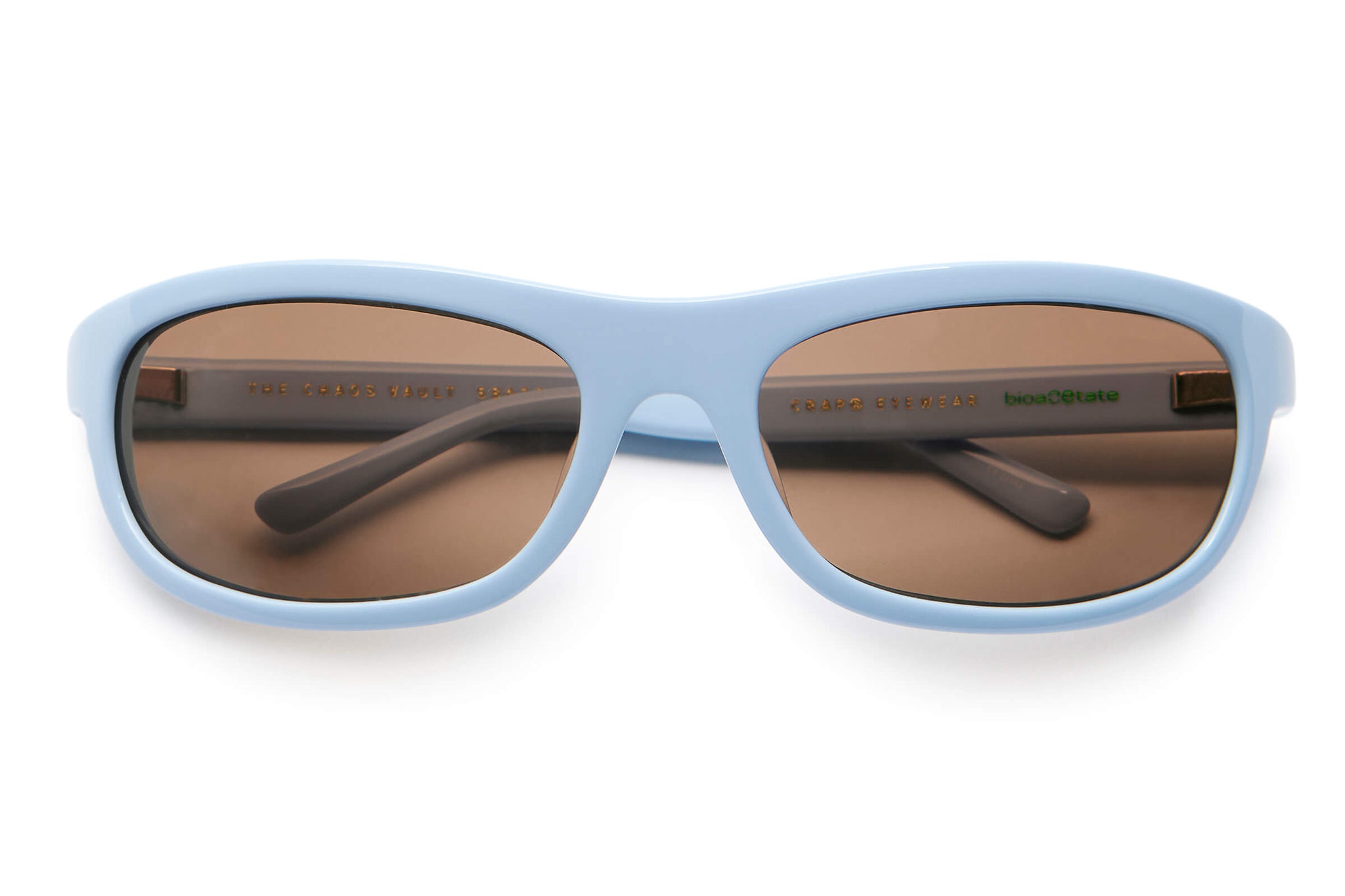 Crap® Eyewear | The Chaos Vault Dusty Blue Bio Wraparound Sunglasses ...