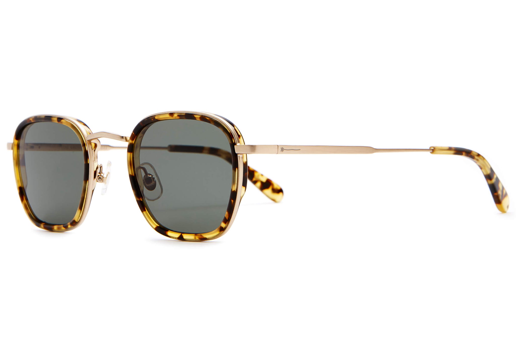 Black and gold Boris sunglasses, grey lenses