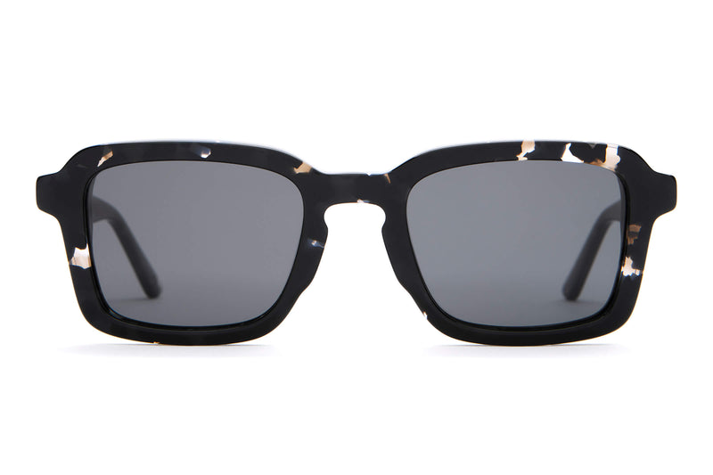 crap eyewear The Heavy Tropix Green-frame sunglasses with brown-tinted lenses on a white background