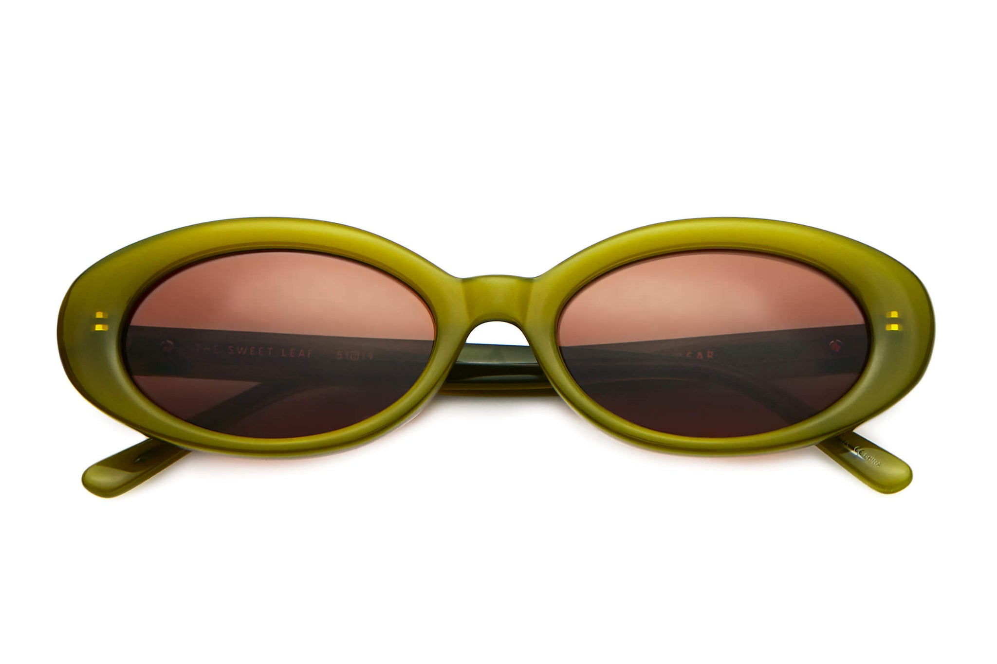 Crap® Eyewear  The Sweet Leaf Olive Green Bioacetate Oval Sunglasses –  Crap Eyewear